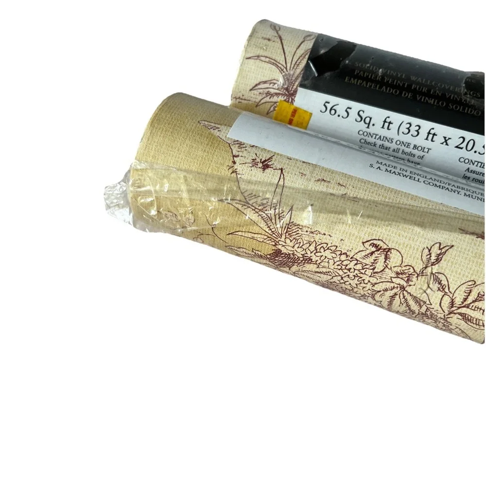 2-S.A. Maxwell Co. French Toile Country‎ Life Vinyl Wallpaper 7043-555 56.5 sq